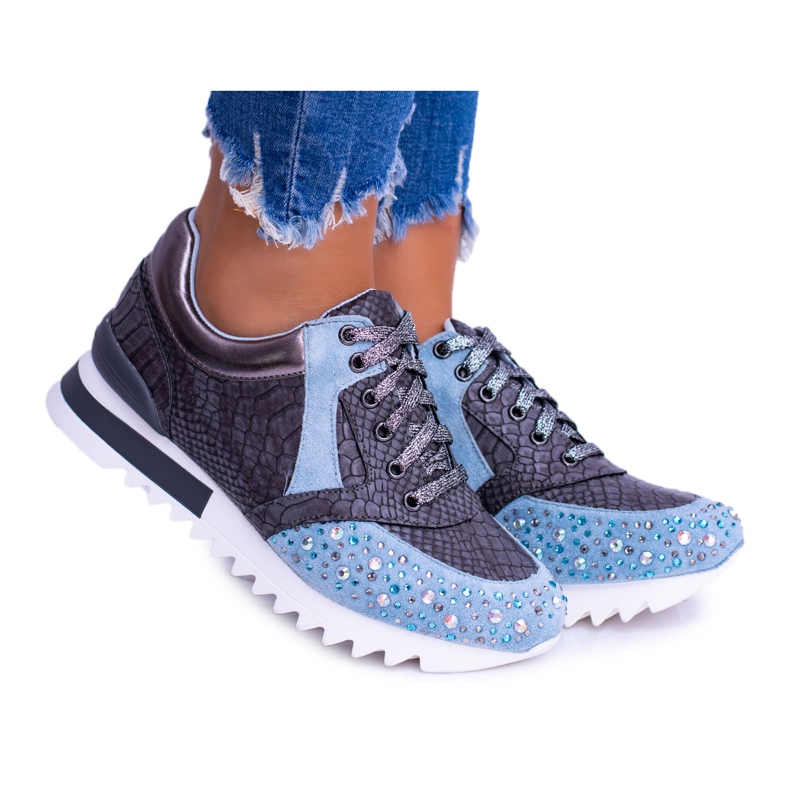 Scarpe Sportive Donna Blu Con Paillettes Lu Boo Infinitiale