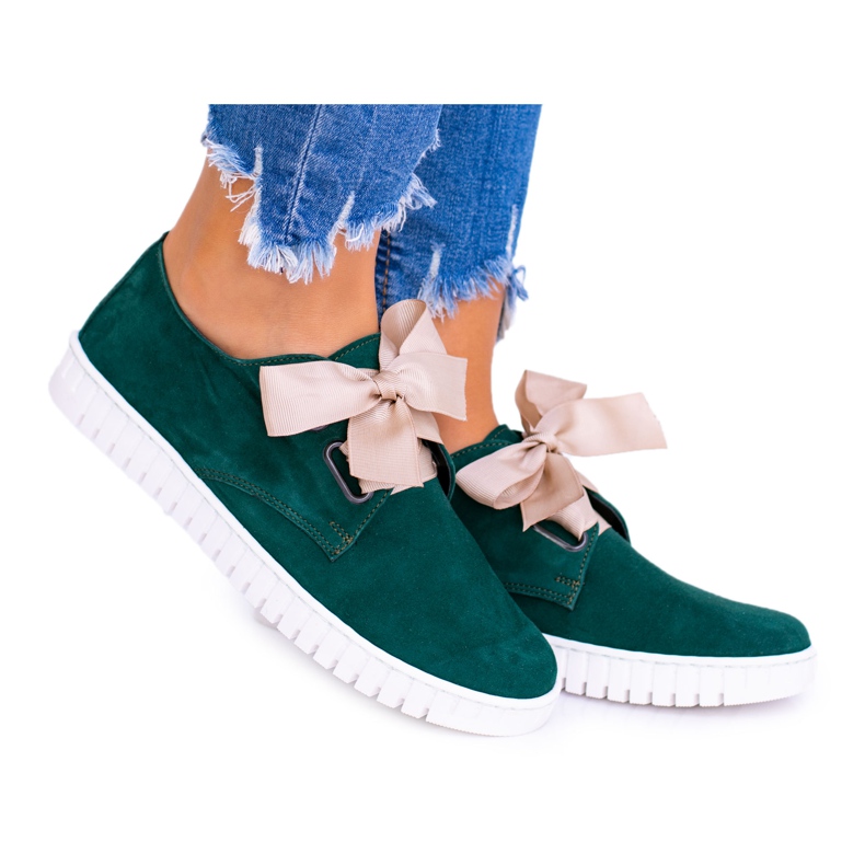 Butmil Sneakers Loop da donna in pelle verde