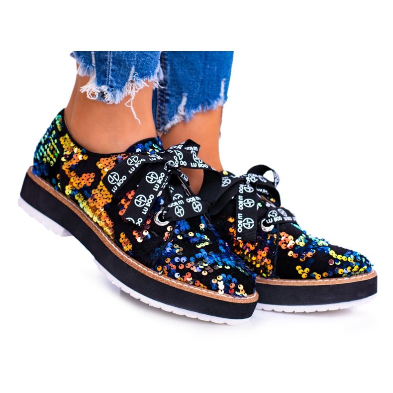 Lu Boo Scarpe Brogue Donna Scamosciato Multicolor Moonlight nero multicolore
