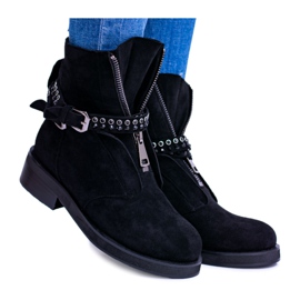 Lu Boo Stivali Donna Neri Cerniera Paillettes Rafell nero