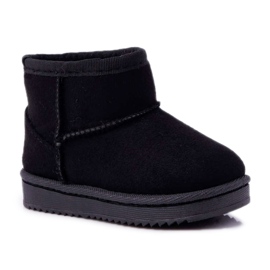 FRROCK Stivali da neve da bambino per bambini neri caldi Gooby nero