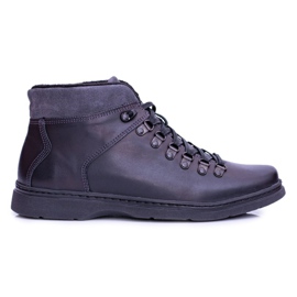 Stivali caldi da uomo Neex in pelle nera Timmo Booties nero
