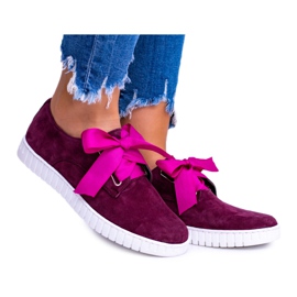 Butmil Sneakers Loop da donna in pelle marrone rossiccio rosso