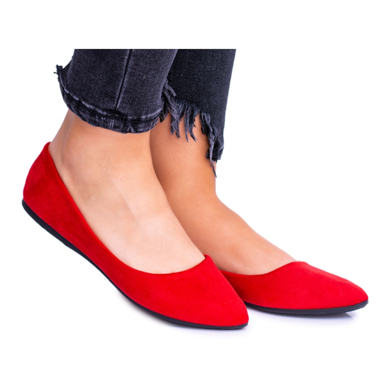 PS1 Ballerine Donna Rosse Scamosciate Dermeno rosso