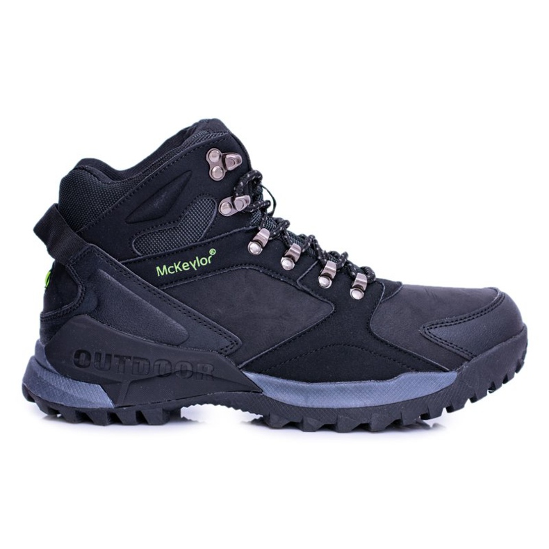 Mckeylor Scarpe da trekking nere da uomo riscaldate con padava Fleece nero