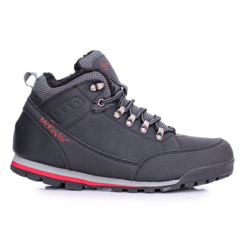 Mckeylor Scarpe da trekking da uomo nere con pile Reflex nero