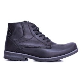 Stivali in pelle da uomo con cerniera Warm Black Komodo 731 nero
