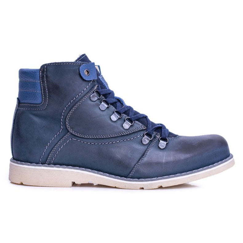 Stivali in pelle caldi da uomo Navy Komodo 733 blu navy