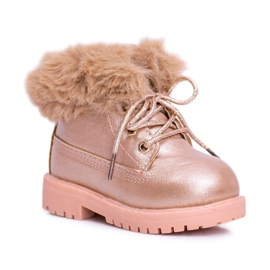 Stivali Caldi Bambini Trappers Oro Rosa Phobos