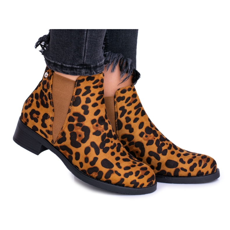 Stivali da donna con stampa leopardata Stivali Midas Jodhpur marrone