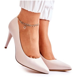 Sergio Leone Pearl Pumps Stiletti Beige Feliciana