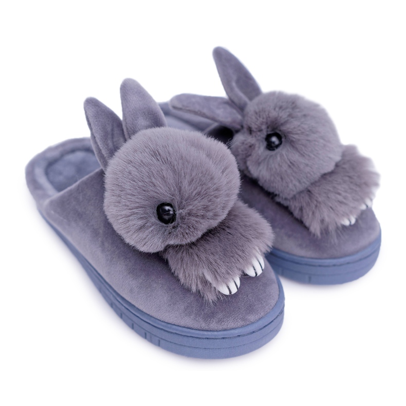 Pantofole Classiche Da Donna Con Coniglio Grigio Howi