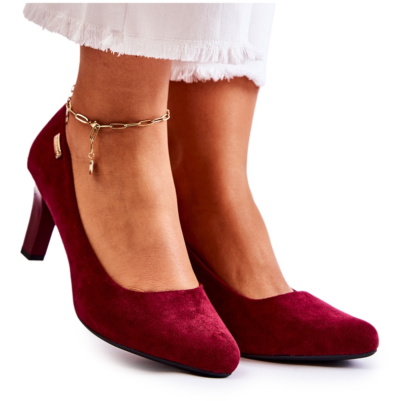 Décolleté da donna Sergio Leone Camoscio Bordeaux Orsola rosso