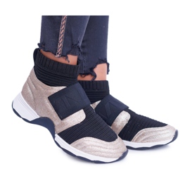 Scarpe Sportive da Donna Lu Boo Con Calzino Oro Glitter Phantom nero multicolore giallo