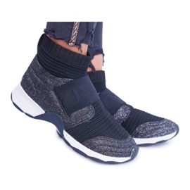 Scarpe Sportive da Donna Lu Boo Con Calzino Nere Glitter Phantom nero