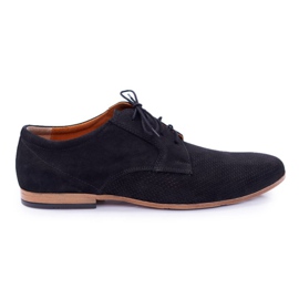 Bednarek Polish Shoes Scarpe brogue da uomo Bednarek Nubuck Openwork Black Hermes nero