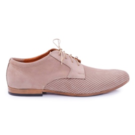 Bednarek Polish Shoes Scarpe brogue da uomo Bednarek Nubuck Openwork Beige Hermes