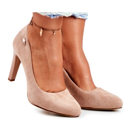 Décolleté Con Tacco Donna Camoscio Beige Sergio Leone Campbell