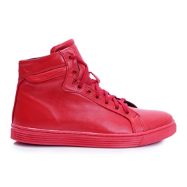 Bednarek Polish Shoes Sneakers in pelle da uomo Bednarek Red Edys rosso