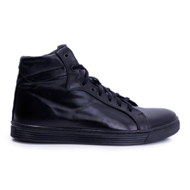 Bednarek Polish Shoes Sneakers da uomo in pelle Bednarek Black Edys nero