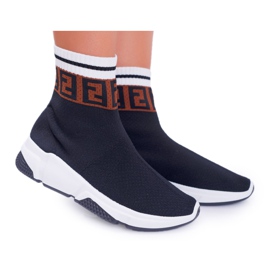 Scarpe Sportive da Donna Calzino Alto Nero Press multicolore