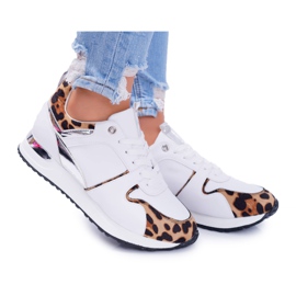 Scarpe Sportive Da Donna Con Motivo Leopardo Bianco Fippo