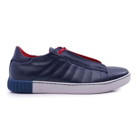 Bednarek Polish Shoes Scarpe sportive da uomo in pelle brogues Bednarek senza rete blu navy Geos