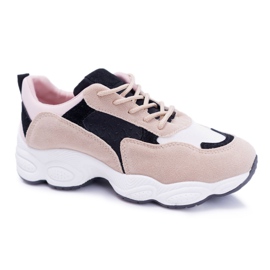 NFR Scarpe Sportive Donna Camoscio Beige Lollipop