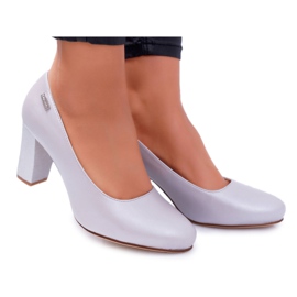 Décolleté da donna Sergio Leone PB130 Argento Perla Ambra grigio