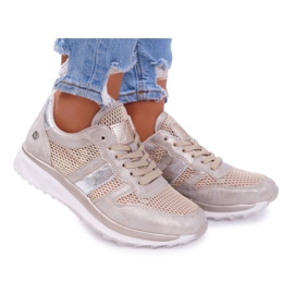 Scarpe sportive da donna Mesh traspirante XTI-49009 Golden Airy d'oro