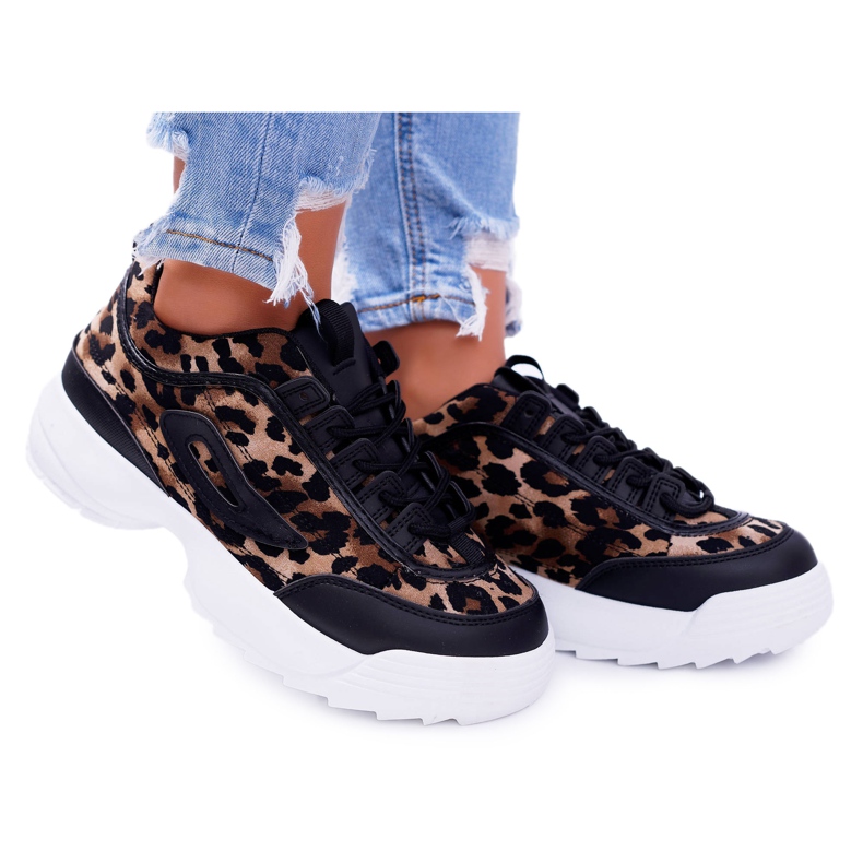 NFR Scarpe Sportive Nere da Donna Leopard Faqundo marrone nero multicolore