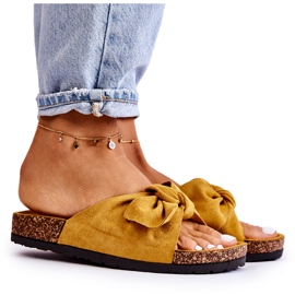 NFR Pantofole gialle da donna con fiocco in sughero Wendy giallo