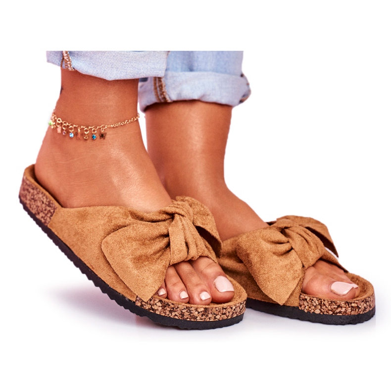 PS1 Pantofole Marroni Da Donna Con Fiocco Wendy Cork marrone