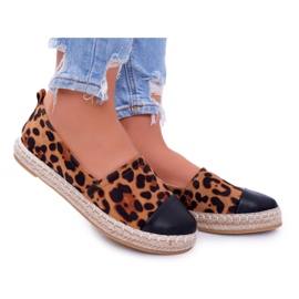 NFR Espadrillas da donna Leopard Flaty marrone