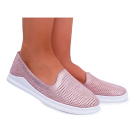 S.Barski Scarpe brogue da donna in pelle senza lacci Lordsy Pink Lordi rosa