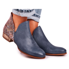 Stivali piatti da donna Maciejka Primavera Pelle Blu Navy 04091-27