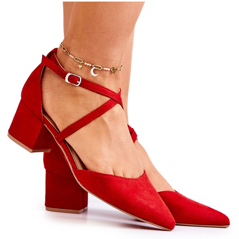 PS1 Décolleté Da Donna Con Tacco In Spitz Rosso Cosmo