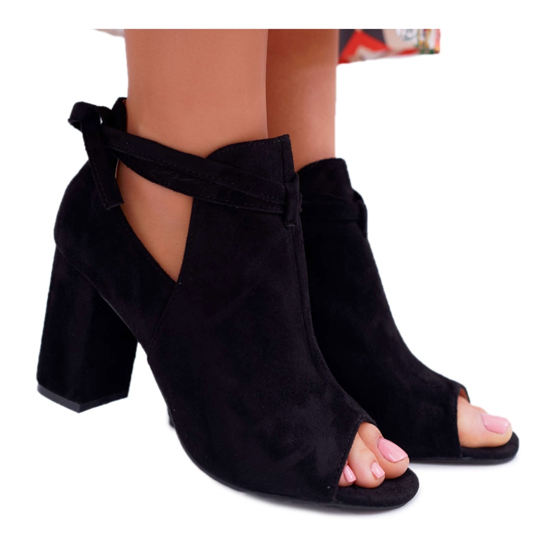 Vinceza Stivaletti neri Sandali su una barra Open Toes Grigi nero