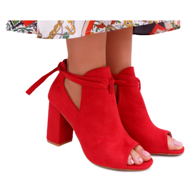 Vinceza Sandali con stivaletti rossi su una barra Open Toes Grigi rosso