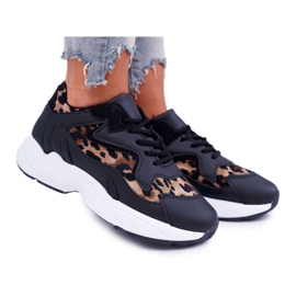 FRJ Scarpe Sportive da Donna Nere Leopard Mezeno nero