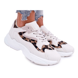 FJ1 Scarpe Sportive Donna Beige Leopardo Mezeno bianco marrone