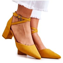 PS1 Décolleté Da Donna Con Tacco In Spitz Giallo Cosmo