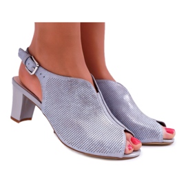 Sandali Donna Con Tacco Alto Sergio Leone SK800 Grigio Fanfara