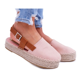 NFR Espadrillas Da Donna In Camoscio Sulla Piattaforma Parteno Rosa