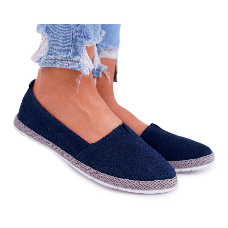 S.Barski Espadrillas da donna in pelle scamosciata blu navy Bimbo
