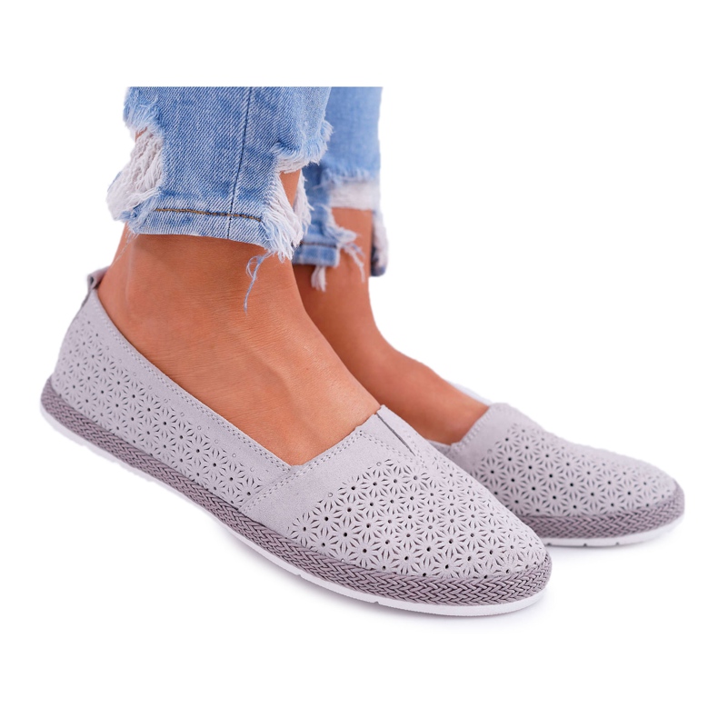 S.Barski Espadrillas Donna Pelle Scamosciata Grigie Bimbo grigio