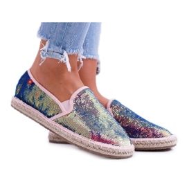 Espadrillas da donna Big Star Paillettes Iridescenti DD274A164 blu navy