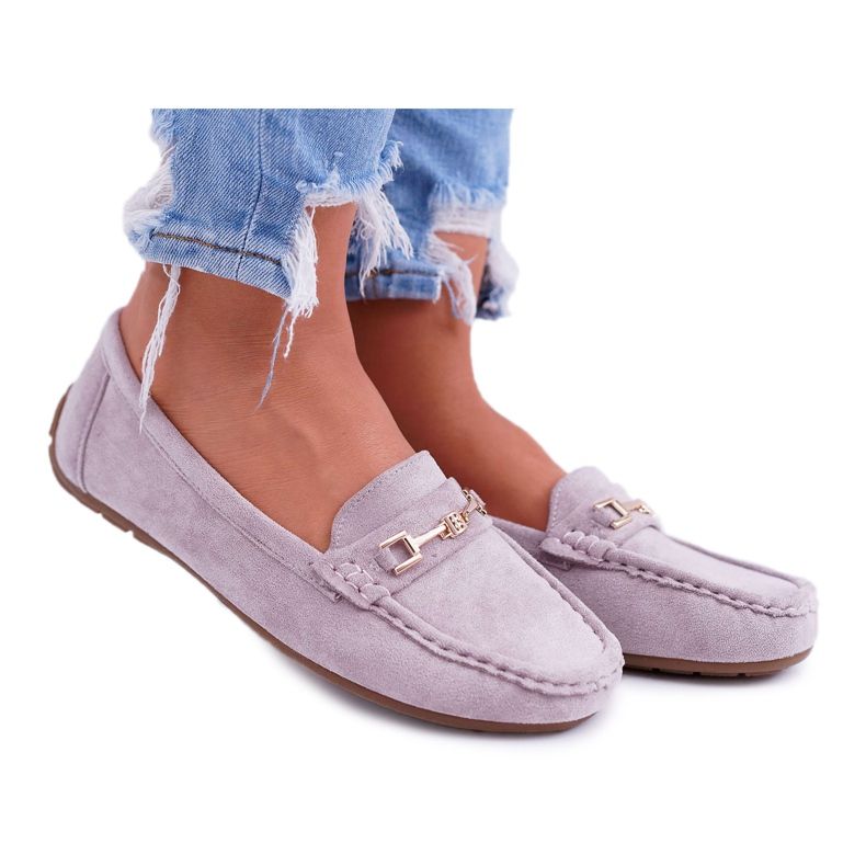 CON Mocassini Donna Ecopelle Leggero Lila Rosa Think