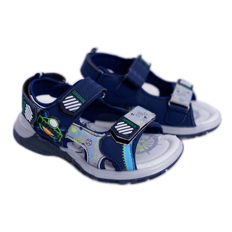 FRROCK Sandali da bambino per ragazzi con velcro Navy Blue Reksio blu navy