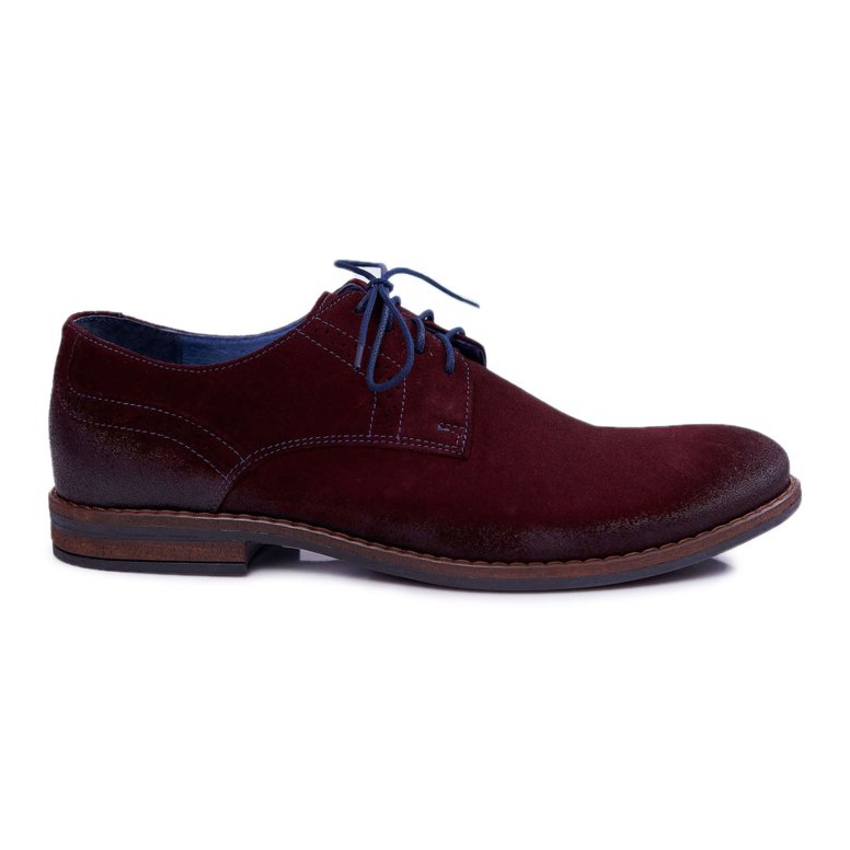 Scarpe brogue da uomo casual in pelle Nikopol Borgogna Lajos rosso